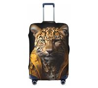 XZDCAL Leopard in una giacca di pelle Bagaglio Valigia Cover.The copertura non include la valigia stessa, bianco, M