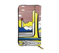 XZDCAL Lichtenstein - Portafoglio lungo in pelle alla moda per ragazze e donne con scomparti multipli, nero, taglia unica, Nero , Taglia unica