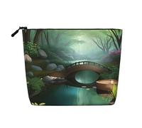 XZDCAL Little Bridge in the East - Astuccio per trucchi a strato singolo, effetto lino, con cerniera, per le tue esigenze quotidiane o di viaggio, nero, taglia unica, Nero , Taglia unica