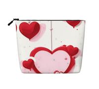 XZDCAL Little Red Heart - Astuccio per trucchi a strato singolo, effetto lino, con cerniera, per le tue esigenze quotidiane o di viaggio, nero, taglia unica, Nero , Taglia unica