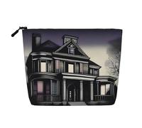 XZDCAL MorbidMansion - Astuccio per trucchi a strato singolo, effetto lino, con cerniera, per le tue esigenze quotidiane o di viaggio, nero, taglia unica, Nero , Taglia unica