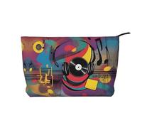 XZDCAL Music Vibes - Trousse in velluto a coste con fodera robusta, per viaggi e uso quotidiano, colore: nero, taglia unica, Nero , Taglia unica