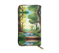 XZDCAL Nature Adventure - Portafoglio lungo in pelle alla moda per ragazze e donne con scomparti multipli, nero, taglia unica, Nero , Taglia unica