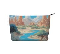 XZDCAL oasis in the desert - Trousse in velluto a coste con fodera robusta, per viaggi e uso quotidiano, colore: nero, taglia unica, Nero , Taglia unica