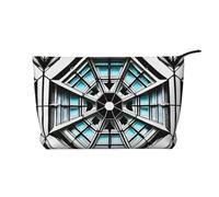 XZDCAL Octagon Building - Beauty case in velluto a coste con fodera robusta, per viaggi e uso quotidiano, colore: nero, taglia unica, Nero , Taglia unica