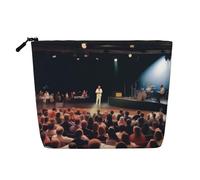 XZDCAL On Stage - Astuccio per trucchi monostrato effetto lino, con cerniera, per le tue esigenze quotidiane o di viaggio, nero, taglia unica, Nero , Taglia unica