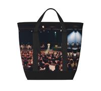 XZDCAL On Stage - Borsa tote isolata di grande capacità per donne, generi alimentari, pranzo e picnic, nera, taglia unica, Nero , Taglia unica