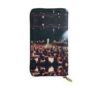 XZDCAL On Stage - Portafoglio lungo in pelle alla moda per ragazze e donne con scomparti multipli, nero, taglia unica, Nero , Taglia unica