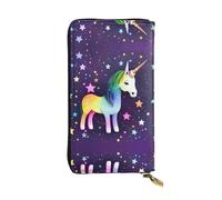 XZDCAL One-horse star - Portafoglio lungo in pelle alla moda per ragazze e donne con scomparti multipli, nero, taglia unica, Nero , Taglia unica