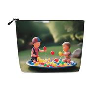 XZDCAL Outdoor Fun - Astuccio per trucco monostrato, effetto lino, con cerniera, per le tue esigenze quotidiane o di viaggio, nero, taglia unica, Nero , Taglia unica