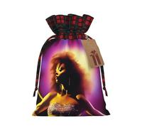 XZDCAL Performer's Glow - Sacchetto regalo in iuta con coulisse, in tessuto tartan e etichetta in carta kraft, per festival e occasioni speciali, Nero , M