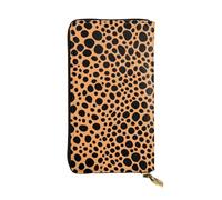 XZDCAL Pochette lunga in pelle alla moda con carta da parati a pois per ragazze e donne con scomparti multipli, nero, taglia unica, Nero , Taglia unica
