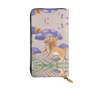 XZDCAL Pochette lunga in pelle alla moda con fungo con cane, per ragazze e donne, con scomparti multipli, nero, taglia unica, Nero , Taglia unica