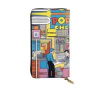 XZDCAL Pochette lunga in pelle alla moda per ragazze e donne con scomparti multipli, nero, taglia unica, Nero , Taglia unica