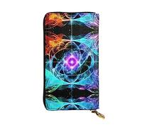 XZDCAL Pochette lunga in pelle alla moda per ragazze e donne con scomparti multipli, nero, taglia unica, Nero , Taglia unica