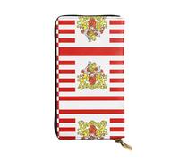XZDCAL Pochette lunga in pelle con bandiera del Senato di Brema, alla moda, per ragazze e donne, con scomparti multipli, nero, taglia unica, Nero , Taglia unica