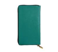 XZDCAL Pochette lunga in pelle verde scuro alla moda per ragazze e donne con scomparti multipli, nero, taglia unica, Nero , Taglia unica