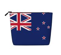 XZDCAL Pochette per il trucco con bandiera della Nuova Zelanda, effetto lino, con cerniera, per le tue esigenze quotidiane o di viaggio, nero, taglia unica, Nero , Taglia unica