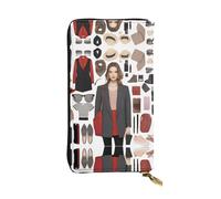 XZDCAL Portafoglio lungo in pelle alla moda chic alla moda per ragazze e donne con scomparti multipli, nero, taglia unica, Nero , Taglia unica