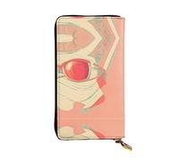 XZDCAL Portafoglio lungo in pelle alla moda con sfumature astratte retrò per ragazze e donne con scomparti multipli, nero, taglia unica, Nero , Taglia unica