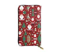 XZDCAL Portafoglio lungo in pelle con Babbo Natale alla moda per ragazze e donne con scomparti multipli, nero, taglia unica, Nero , Taglia unica