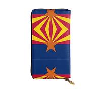 XZDCAL Portafoglio lungo in pelle con bandiera dell'Arizona, per ragazze e donne, con scomparti multipli, nero, taglia unica, Nero , Taglia unica