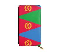XZDCAL Portafoglio lungo in pelle con bandiera eritrea, alla moda, per ragazze e donne, con scomparti multipli, nero, taglia unica, Nero , Taglia unica