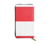 XZDCAL Portafoglio lungo in pelle con bandiera indonesiana alla moda per ragazze e donne con scomparti multipli, nero, taglia unica, Nero , Taglia unica