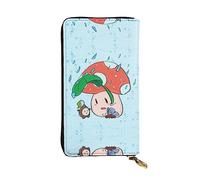 XZDCAL Portafoglio lungo in pelle con semi di girasole e funghi alla moda per ragazze e donne con scomparti multipli, nero, taglia unica, Nero , Taglia unica