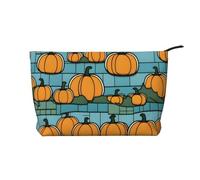 XZDCAL PumpkinParade - Trousse in velluto a coste con fodera robusta, per viaggi e uso quotidiano, colore nero, taglia unica, Nero , Taglia unica