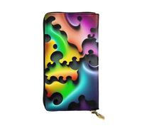 XZDCAL Puzzle qui se dispersent - Portafoglio lungo in pelle alla moda per ragazze e donne con scomparti multipli, nero, taglia unica, Nero , Taglia unica