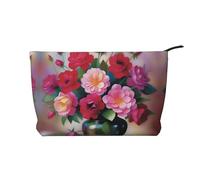 XZDCAL Romance Blooms - Trousse in velluto a coste con fodera robusta, per viaggi e uso quotidiano, colore: nero, taglia unica, Nero , Taglia unica