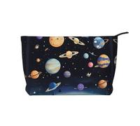 XZDCAL Saturn Jupiter Earth - Trousse in velluto a coste con fodera robusta, per viaggi e uso quotidiano, colore nero, taglia unica, Nero , Taglia unica