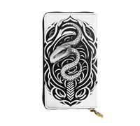 XZDCAL Si tratta di un portafoglio lungo in pelle di serpente alla moda per ragazze e donne con scomparti multipli, nero, taglia unica, Nero , Taglia unica