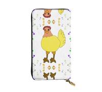 XZDCAL Singing Hen, pochette lunga in pelle alla moda, per ragazze e donne, con scomparti multipli, nero, taglia unica, Nero , Taglia unica