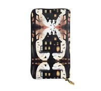 XZDCAL SpookySoiree - Portafoglio lungo in pelle alla moda per ragazze e donne con scomparti multipli, nero, taglia unica, Nero , Taglia unica