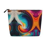 XZDCAL Surreal Enigma - Trousse per trucco monostrato, effetto lino, con cerniera, per le tue esigenze quotidiane o di viaggio, nero, taglia unica, Nero , Taglia unica