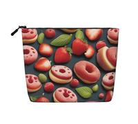 XZDCAL Tasty Wonders - Astuccio per trucco monostrato effetto lino, con cerniera, per le tue esigenze quotidiane o di viaggio, nero, taglia unica, Nero , Taglia unica