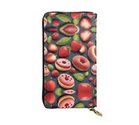 XZDCAL Tasty Wonders - Portafoglio lungo in pelle alla moda, per ragazze e donne, con scomparti multipli, nero, taglia unica, Nero , Taglia unica