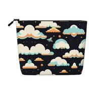 XZDCAL The sky in the dark - Astuccio per trucco monostrato, effetto lino, con cerniera, per le tue esigenze quotidiane o di viaggio, nero, taglia unica, Nero , Taglia unica