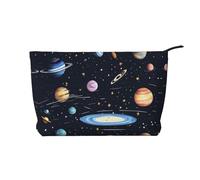 XZDCAL The Solar Family - Beauty case in velluto a coste con fodera robusta, per viaggi e uso quotidiano, colore: nero, taglia unica, Nero , Taglia unica