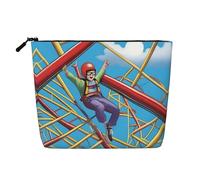 XZDCAL Thrill Seeker, astuccio per trucco monostrato, effetto lino, con cerniera, per le tue esigenze quotidiane o di viaggio, nero, taglia unica, Nero , Taglia unica