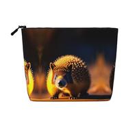 XZDCAL Timid Hedgehog - Astuccio per trucco monostrato effetto lino con cerniera per le tue esigenze quotidiane o di viaggio, nero, taglia unica, Nero , Taglia unica