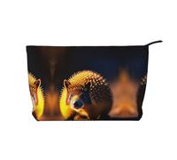 XZDCAL Timid Hedgehog - Trousse in velluto a coste con fodera robusta, per viaggi e uso quotidiano, colore nero, taglia unica, Nero , Taglia unica