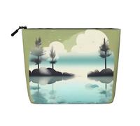XZDCAL Tranquil Lakes - Astuccio per trucchi monostrato, effetto lino, con cerniera, per le tue esigenze quotidiane o di viaggio, nero, taglia unica, Nero , Taglia unica