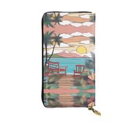 XZDCAL Travel Bliss - Portafoglio lungo in pelle alla moda per ragazze e donne con scomparti multipli, nero, taglia unica, Nero , Taglia unica