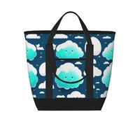 XZDCAL Two Shy Clouds - Borsa tote isolata di grande capacità per donne, generi alimentari, pranzo e picnic, nero, Taglia unica
