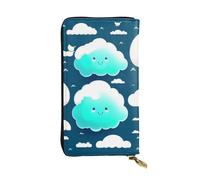 XZDCAL Two Shy Clouds - Portafoglio lungo in pelle alla moda per ragazze e donne con scomparti multipli, nero, taglia unica, Nero , Taglia unica