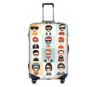 XZDCAL Una copertura per valigia con icone della cultura pop. La copertura non include la valigia stessa, bianco, L