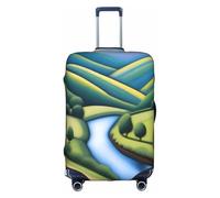 XZDCAL Una copertura per valigia con vista sulla valle del fiume. La copertura non include la valigia stessa, bianco, M